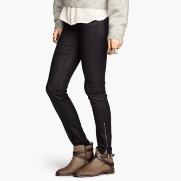 New H&M Brown Vegan Leather Boots Ankle Booties - Picture 2 of 8